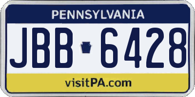 PA license plate JBB6428