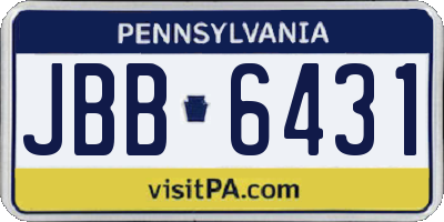 PA license plate JBB6431