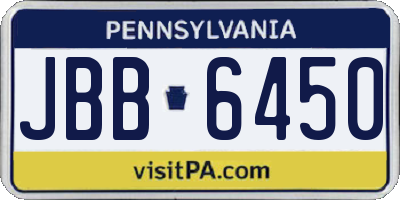 PA license plate JBB6450