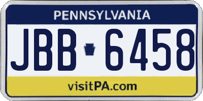 PA license plate JBB6458