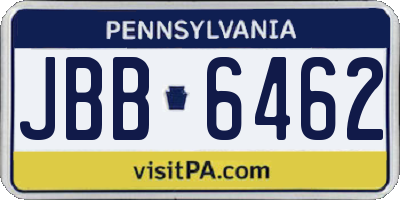 PA license plate JBB6462