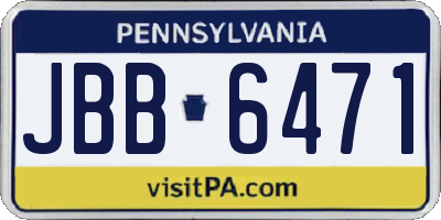 PA license plate JBB6471