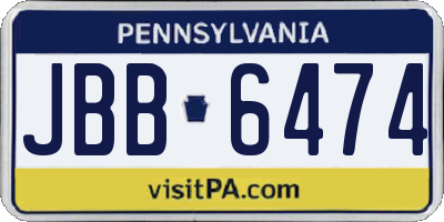 PA license plate JBB6474
