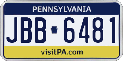 PA license plate JBB6481