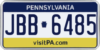 PA license plate JBB6485