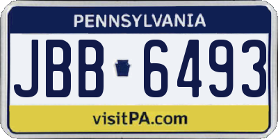 PA license plate JBB6493