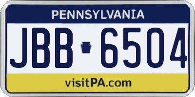 PA license plate JBB6504