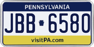PA license plate JBB6580