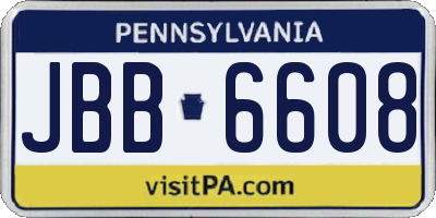 PA license plate JBB6608
