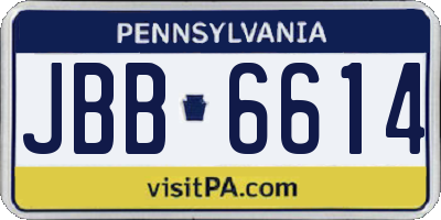 PA license plate JBB6614
