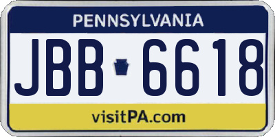 PA license plate JBB6618