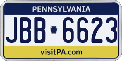 PA license plate JBB6623
