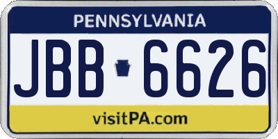 PA license plate JBB6626