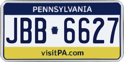 PA license plate JBB6627