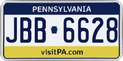 PA license plate JBB6628