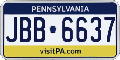 PA license plate JBB6637