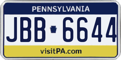 PA license plate JBB6644