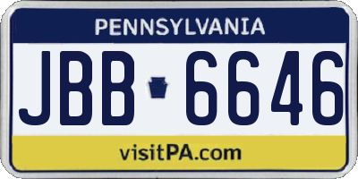 PA license plate JBB6646