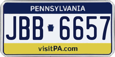 PA license plate JBB6657
