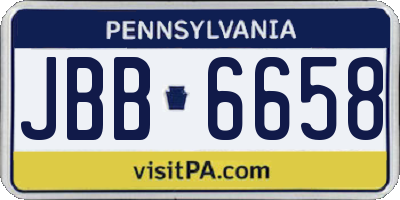 PA license plate JBB6658