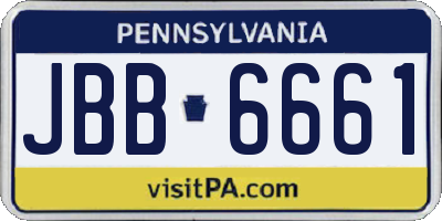 PA license plate JBB6661