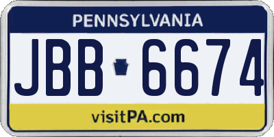 PA license plate JBB6674