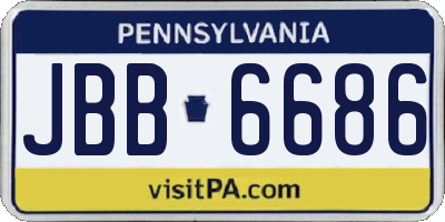 PA license plate JBB6686