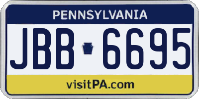 PA license plate JBB6695