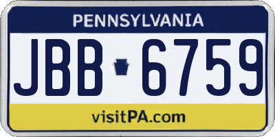 PA license plate JBB6759