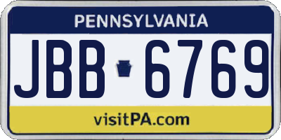 PA license plate JBB6769
