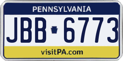 PA license plate JBB6773