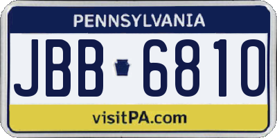 PA license plate JBB6810