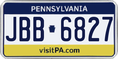 PA license plate JBB6827