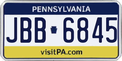 PA license plate JBB6845
