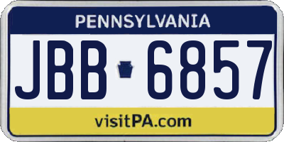 PA license plate JBB6857