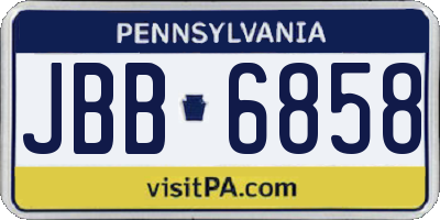 PA license plate JBB6858