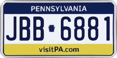 PA license plate JBB6881
