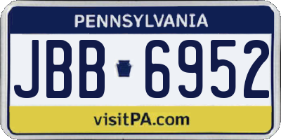 PA license plate JBB6952