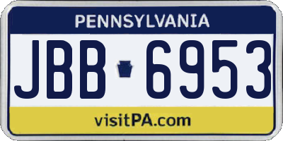 PA license plate JBB6953