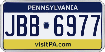 PA license plate JBB6977