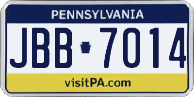 PA license plate JBB7014