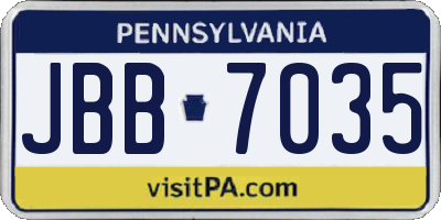 PA license plate JBB7035