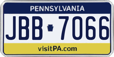 PA license plate JBB7066
