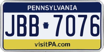 PA license plate JBB7076