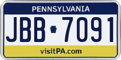 PA license plate JBB7091