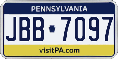 PA license plate JBB7097