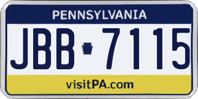 PA license plate JBB7115