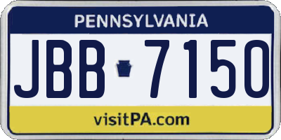 PA license plate JBB7150