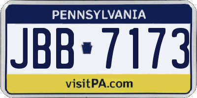 PA license plate JBB7173