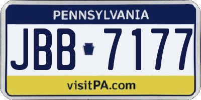 PA license plate JBB7177